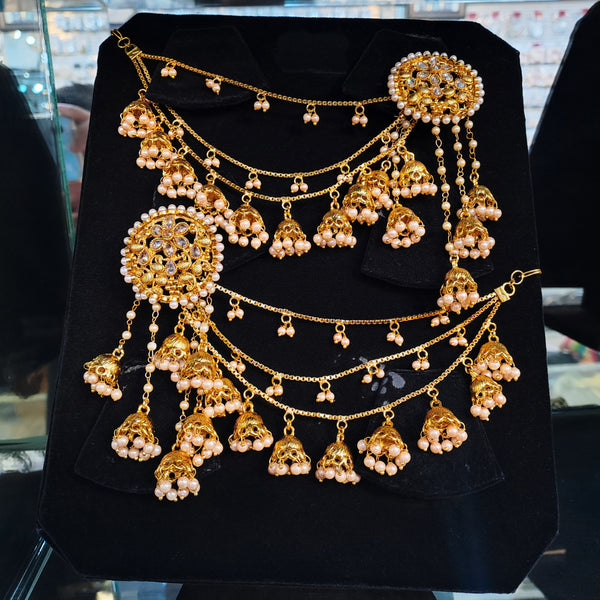 Kundan Earrings with Saharas | Bridal earrings | Nikkah jewelry | Fancy earrings | Wedding earrings