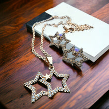Star Shape Earrings & Chain Locket